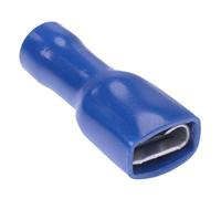 6.3mm Blue Female Insulated Double Crimp Connector Terminal Electrical Wiring Secure Connection Hobby DIY (Pack of 100)