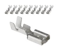 6.3mm High Temperature Push Fit Spade Terminals - Nickel Plated Heat Resistant Crimp Connectors for Commercial Ovens & Catering Equipment - Pack of 10