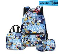 (6) 3pcs Bluey Backpack Set Pencil Case Children Lunch Box Bento Bags Mochilas Handbag Reduce School Bag Large-Capacity Cartoon Gift