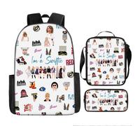 (6) 3pcs Taylor Swift Backpack 3D Printe Teens Shoulder Bags