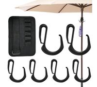 6.3x5 Cm Nylon Anti Slip Umbrella Hook for Clothes Screw Hooks Hanging Screw Hook Lights Hanger Beach Umbrella Couples with 6 Hooks for New Year Holiday Party