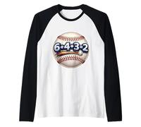 6+4+3=2 Double Play Baseball Player Funny Coach Saying Quote Raglan Baseball Tee