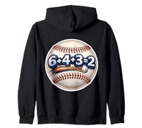 6+4+3=2 Double Play Baseball Player Funny Coach Saying Quote Zip Hoodie