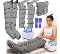 6/4-Cavity Air Compression Leg Massager Machine, Pressotherapy Boots for Waist Leg Lymphedema Circulation Swelling Relax Pain Relief, Timed and Adjustable Pressure (Grey 6)