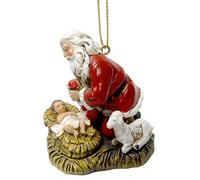 6.4cm Kneeling Santa with Baby Jesus Christmas Ornaments