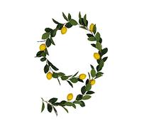 6.4ft/195cm Christmas Garland Artificial Lemon Vines Garland for Christmas Tree Staircase Garden Courtyard Xmas Home Indoor Stairs Railing Fireplace Outdoor Wedding Decorations