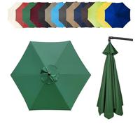 6.4ft/8.8ft/9.8ft (200/270/300cm) Replacement Parasol Garden Patio Umbrella Fabric Canopy Cover, Heavy Duty Polyester Fabric Outdoor Shade Canopy Cover For Market Table Cantilever Parasol Top Cover