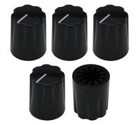6.4mm Hole Tall Davies Style Instrument/Pedal Control Knob Pack of 5 (Black)