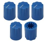 6.4mm Hole Tall Davies Style Instrument/Pedal Control Knob Pack of 5 (Blue)