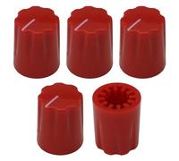 6.4mm Hole Tall Davies Style Instrument/Pedal Control Knob Pack of 5 (Red)