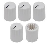 6.4mm Hole Tall Davies Style Instrument/Pedal Control Knob Pack of 5 (White)