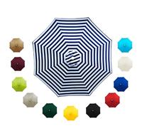 6.5/7.5/8.2/8.8ft Patio Umbrella Replacement Top Cover for 6/8 Ribs Market Pool and Table Umbrella Top Strong and Thick Umbrella Canopy, UV Protective Waterproof(Striped blue,(6Rib)200cm)