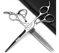 6.5/7/7.5-inch Japanese Professional Hair Clipper Styling Hair+Alicia Black Slimming Scissors (6.5 inches, 2 Pieces-B)