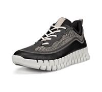 (6.5-7 UK (40EU), Black/Magnet/Steel) ECCO Womens Gruuv Leather & Textile Trainers