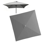 6.5/8/8.8/9.8ft Square Umbrella Replacement Canopy 4/8 Ribs Patio Parasol Replacement Fabric, Umbrella Top Sunshade Cover For Market Table Backyard Outdoor(Gray,3x3m/9.8ftx9.8ft)