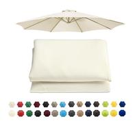 6.5/8.8/9.8ft (200cm/270cm/300cm) Sun Umbrella Replacement Cloth 6/8 Arms UV 50+ Protection Replacement Parasol Fabric Canopy For Standard & Cantilever Parasols(Color:White,Size:6 ribs-3m(9.8ft))