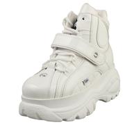 (6.5) Buffalo Calf Leather Patent Womens Platform Boots in White