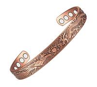 6.5'' Dragon Style Copper Magnetic Bracelets,for both Women&Men, Copper Cuff Bangles with 8 Magnets
