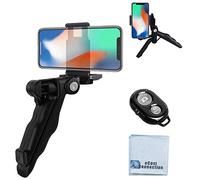 6.5" Inch Adjustable Tabletop Steady-Shot/Hand Grip Tripod with Smartphone Mount & Wireless Remote for All Smartphones and DSLR Cameras & Camcorders + eCostConnection Microfiber Cloth