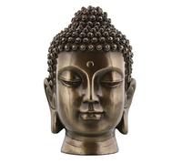 6.5 Inch Buddha Head Buddhist Religious Bronze Finish Statue Figurine (Polished Bronze)