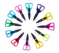 6.5 Inch Colourful Craft Scissors Set for Kids - 12 Pack Decorative Edge Scissors, Safety Design Handles for Arts & Crafts, School DIY Projects, Paper Cutting, Scrapbooking & Classroom Activities