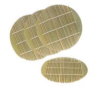 6.5 Inch Diamater Green Bamboo Steamer Liners Kitchen Mat Rack Steamer Pad Inserts, 4 Pieces