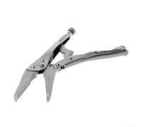 6.5 Inch Locking Pliers with Long Needle Nose for Adjustable Grip, Forged 45# Steel Construction, Silver - Lock Vise Clamp Hand Tool for Riveting, Welding and Grinding