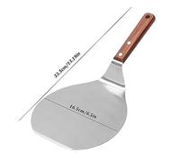 6.5-Inch Stainless Steel Pizza Peel with Wooden Handle - Non-Stick Round Paddle for Baking Pizza Bread Cake Dough Pastry - Essential Kitchen Tool for Pizza Lovers