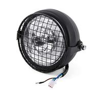 6.5’’ LED Headlight, Motorcycle LED Headlamp Grill Side Mount Cover with Bracket for Cafe Racer Motorbikes Choppers Cruisers Metric Bikes