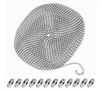 6.5 Meters/21.3Ft 4.5mm Blind Chain with 12 Roller Blind Chain Fittings | 304 Stainless Steel vertical blind chain blind cord replacement chain for blinds for Curtain Rods Blackout Curtains Roman