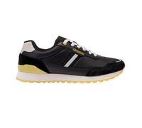 (6.5 UK, Black/Yellow) Kappa Mens Draydon Logo Suede Low Cut Trainers