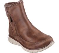 (6.5 UK, Brown) Skechers Womens Sparkly Knit Zip-up Boots