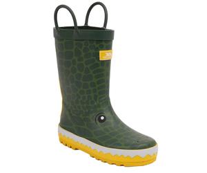 (6.5 UK Child, Green/Yellow) Trespass Childrens/Kids Crocodile Wellington Boots