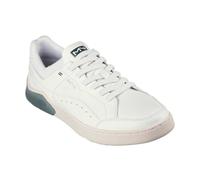 (6.5 UK, White/Green) Skechers Unisex Adult Cup Classic Leather Low Cut Trainers
