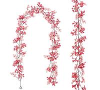 6.56 FT Valentines Day Decorations Pink Pip Berry Garland, Artificial Red Berry Christmas Garland for Indoor Outdoor Home Fireplace Decoration for Winter Holiday New Year Decor (Pink)