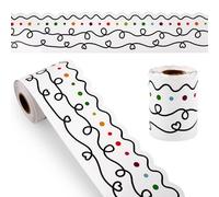 6.56Ft Bulletin Board Borders, Polka Dots Wave Die-Cut Border Trims Rolled Bulletin Board Stickers for Blackboard Chalkboard Wall School Classroom Office Party Decorations