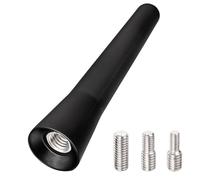 6.5cm Mini Car Aerial Accessories, Car Antenna Universal, AM/FM Radio Replacement Short Aerial Toppers With 3 Screws (M4, M5, M6) for Car Hatchbacks, SUV, Trucks Etc (Black 1 Pc)