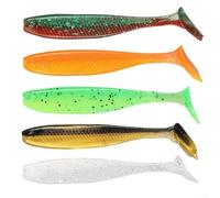 6 5cm Soft TPE Fishing Lure with Duck Feet T Tail Design 1 7g Weight for Bass Perch, Including Dual Hook Grooves for Better Hook Coverage (D)