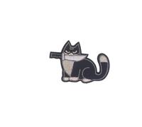 6.5cmx4.5cm 10 Piece Funny Cat Embroidered Patch Iron On Cartoon Animal Applique for Clothes Backpack(Color 6)