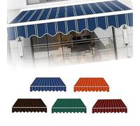 6.5ft 10ft 13ft Replacement Awning Fabric - Blue Stripe Canvas Sunshade, Retractable Outdoor Awning Cover for Patio, Cafe, Balcony, Courtyard (13x8ft/400x250cm)