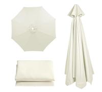 6.5FT/2.0M ~ 11.5FT/3.50M Umbrella Replacement Fabric, Outdoor Parasol Replacement Covers, 6/8-Rib Umbrella Top, Beach Canopy, Garden Parasol, Only the top cover(Beige,6.5FT/2.0M-6Ribs)