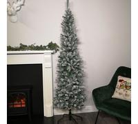 6.5ft (2m) Premier Snow Flocked PVC Spruce Pine Slim Christmas Tree in Green Samuel Alexander Green One Size