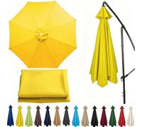 6.5ft/8ft/9ft/10ft Patio Umbrella Replacement Canopy, 6/8 Ribs Outdoor Market Parasol Top Cover(Yellow,270CM/9FT(8 Ribs))
