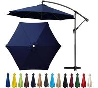 6.5ft/8ft/9ft/10ft Umbrella Replacement Canopy For 6 Rib, Outdoor Market Cantilever Parasol Top Cover UV Protection(Blue,270CM/9FT(6 Ribs))