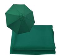 6.5ft 9ft 10ft Replacement Parasol Canopy, Garden Parasol Replacement Cloth, 6-Ribs/8-Ribs Fabric Canopy Cover, UV 30+ Protection Umbrella Replacement Cover(Thickness:Dark green,Size:10ft-8Arms)