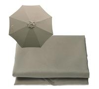 6.5ft 9ft 10ft Replacement Parasol Canopy, Garden Parasol Replacement Cloth, 6-Ribs/8-Ribs Fabric Canopy Cover, UV 30+ Protection Umbrella Replacement Cover(Thickness:Light grey,Size:9ft-6Arms)