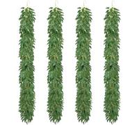 6.5FT Artificial Greenery Garland Thick Fake Vine with Silk Willow Leaves | No Fade Italian Ruscus Ivy Faux Hanging Plants Greenery Decorations for Table Wedding Arch Jungle Birthday Party Decor