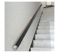 6.5ft Black Wooden ils for Stairs - Wall-Mounted Safety Grab Bar for Elderly & Kids, Stylish Attic Stair Decoration, Ideal for Home, Villa & Hospital Use