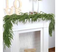 6.5FT Christmas Garland, Artificial Green Cedar Garland, Real Touch Faux Cedar Pine Needles Garland for Home Christmas Fireplace Decor (6FT)