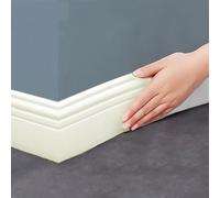 6.5ft Self Adhesive Wall Edging Strip, Crown Molding Trim Flexible Extra Thick Furniture Table Edge Protectors Baby Safety Bumper Guard, Ceiling Molding Baseboard Wall Trim(Cream White,(W)8 cm/3.1 inc